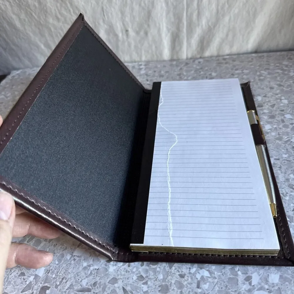 Vintage Notepad Portfolio 9.75” X 5” With Meta on On Top Cover 1989’s
